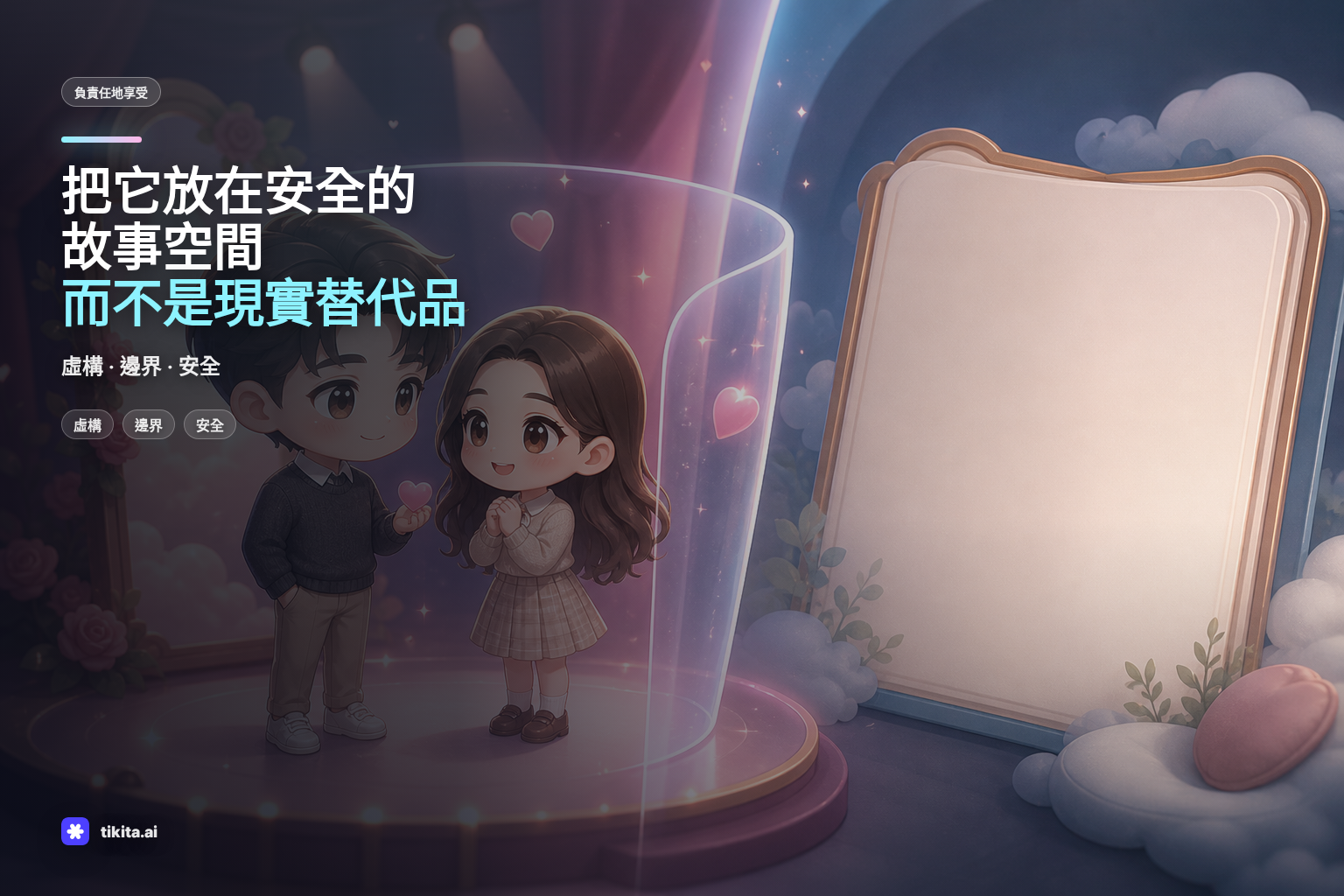 呈現 AI 戀愛聊天安全邊界的插圖